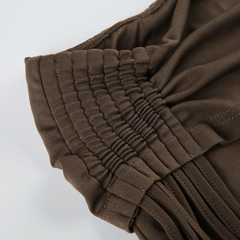 Spooky Season Chic: Y2K Low-Rise Ruched Shorts with Dazzling Beaded Tassels – Perfect for Fall Parties & Halloween