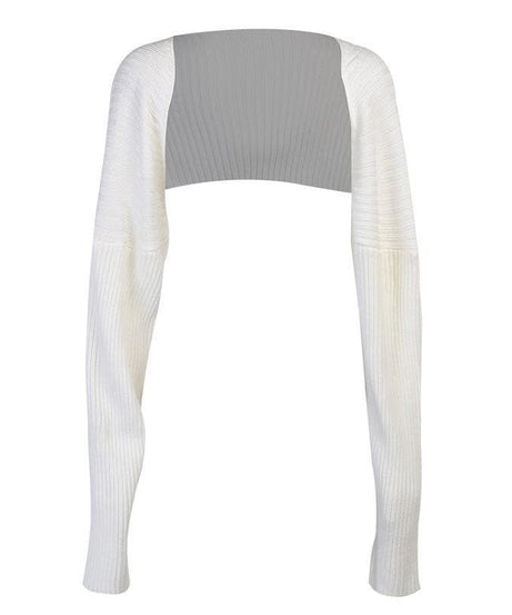 Effortless Fall Chic: Women's Camel Ribbed Knit Cropped Shrug Top