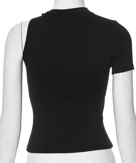 Chic Asymmetrical One-Shoulder Knit Top - Modern White Style for Fall