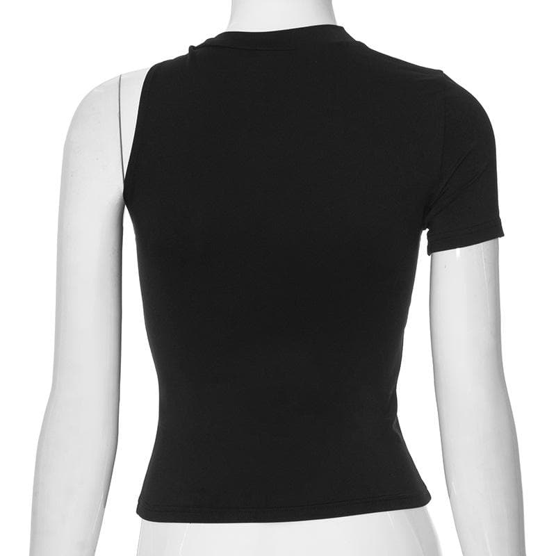 Chic Asymmetrical One-Shoulder Knit Top - Modern White Style for Fall