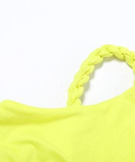 Radiant Neon Yellow One-Shoulder Ruched Maxi Dress with High Slit – The Ultimate Statement for Vacations & Special Events
