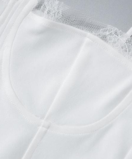 Sophisticated "Winter White" Lace Maxi Slip Dress - Fall Events & Holiday Glamour