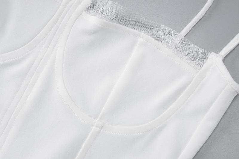 Sophisticated "Winter White" Lace Maxi Slip Dress - Fall Events & Holiday Glamour