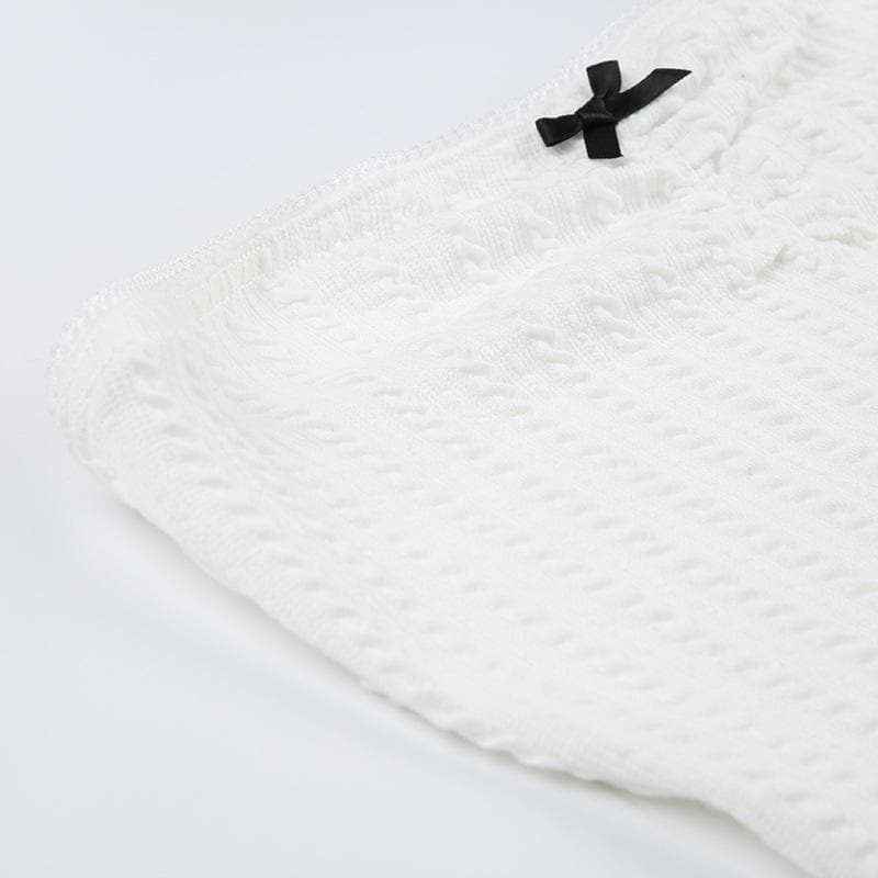 Effortless Chic Textured Bow Tube Crop Top | Fall Transitional Style