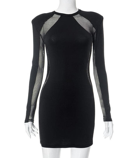 Head-Turning Fishnet Mesh Long Sleeve Bodycon Mini Dress – Your Essential Fall & Party Season Statement Piece