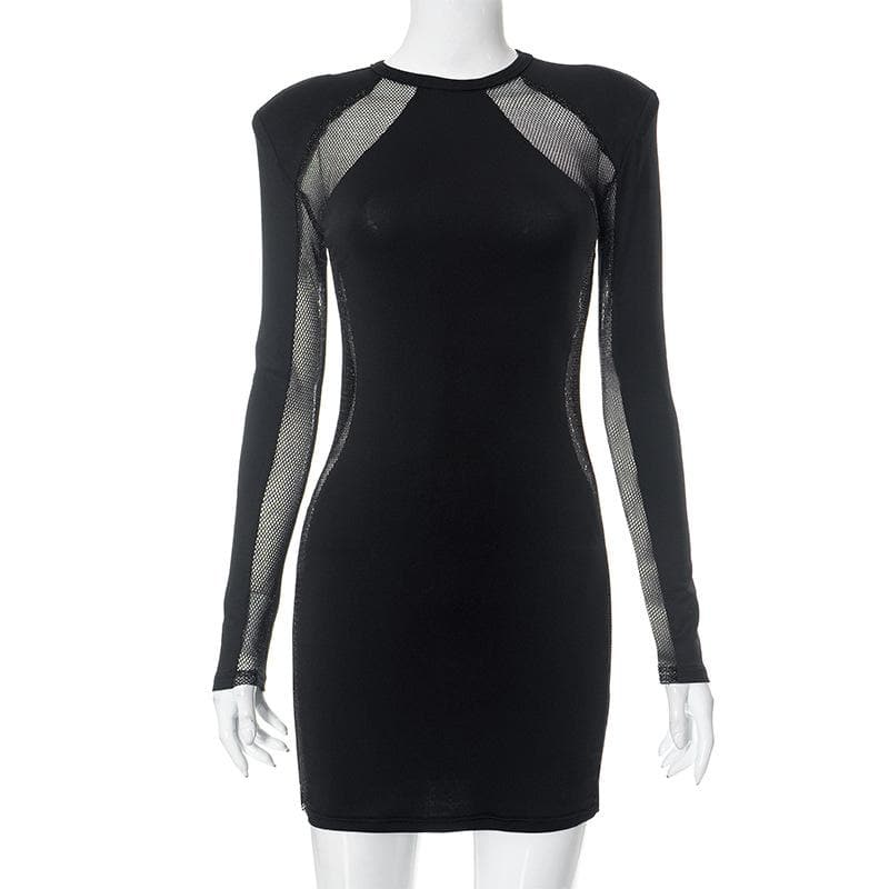 Head-Turning Fishnet Mesh Long Sleeve Bodycon Mini Dress – Your Essential Fall & Party Season Statement Piece