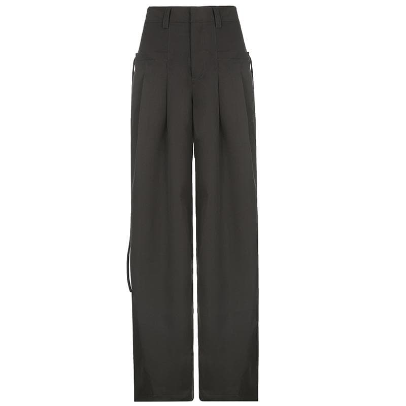 Fall Fashion Must-Have: High-Waisted Pleated Baggy Wide Leg Pants for Women - Y2K Street Style & Comfort