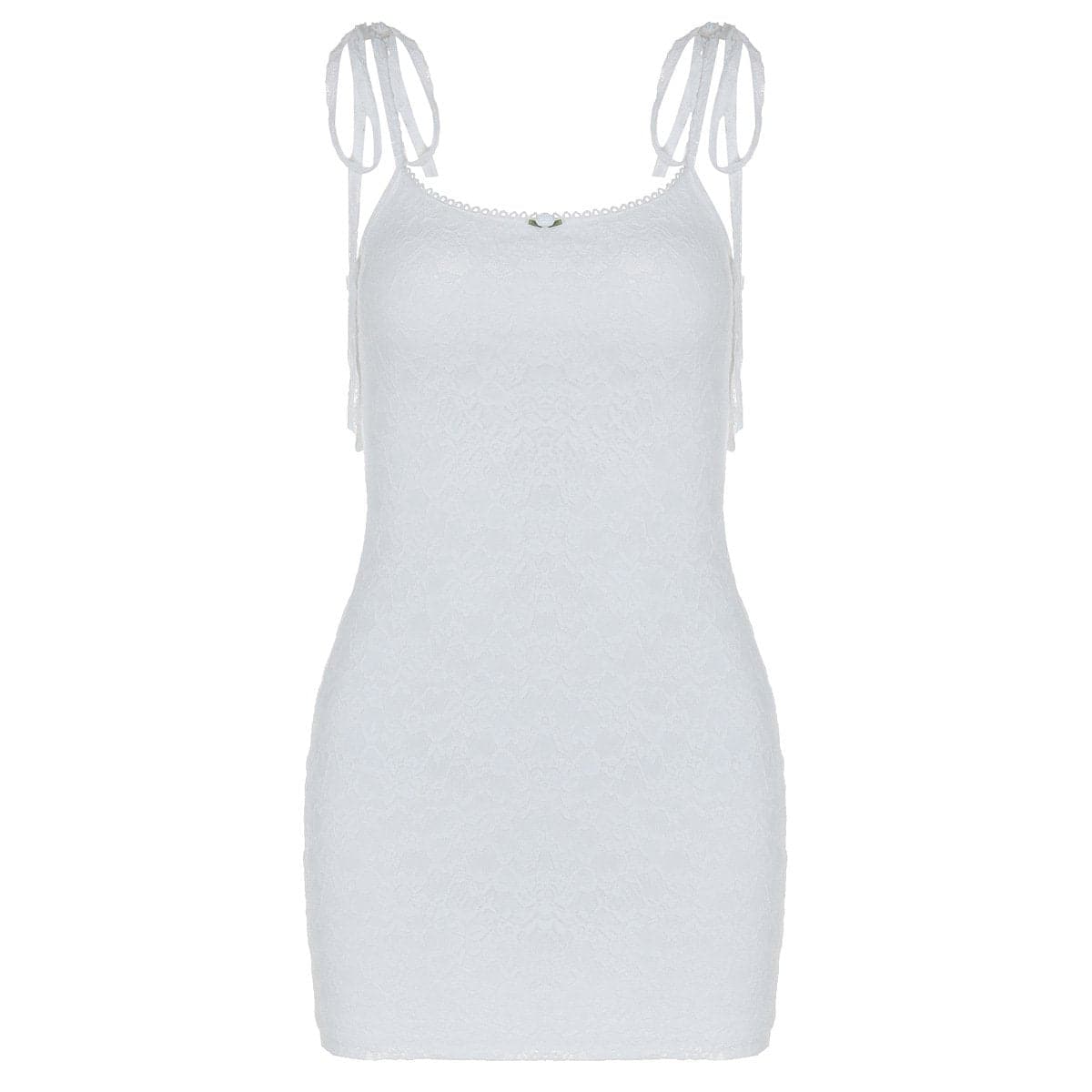 Delicate White Lace Tie-Shoulder Mini Dress - Your Essential for Fall Parties & Chic Nights Out