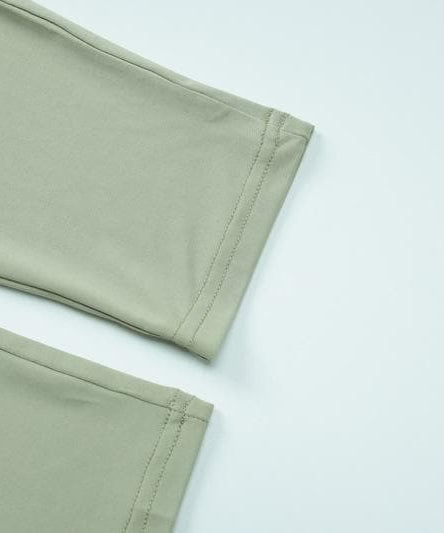 Effortless Chic: Sage Green Halter Neck Top & High-Waist Leggings Set – Fall Comfort & Style