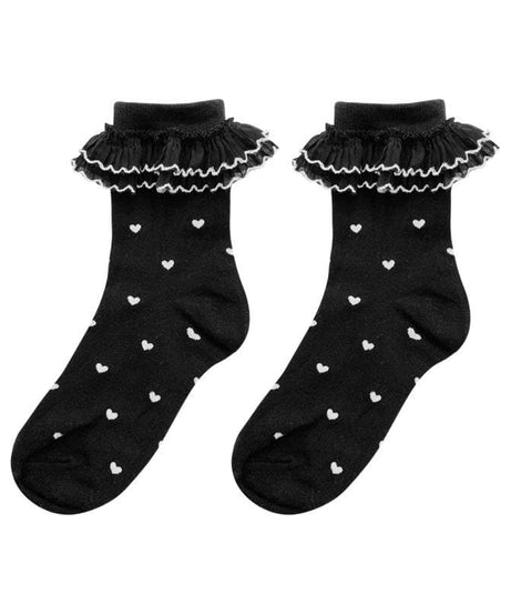 Darling Ruffle Heart Crew Socks | Cozy Fall & Holiday Style for Her