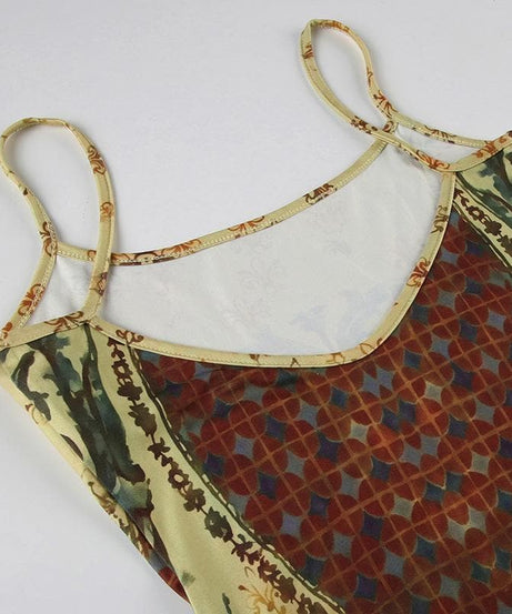 Renaissance Tapestry Print Cami Maxi Dress - Effortless Fall Style