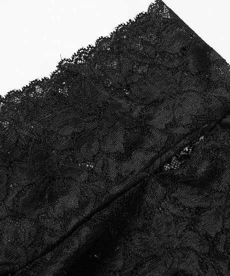 Gothic Glam Black Lace Two-Piece Set: Off-Shoulder Crop Top & High-Waist Leggings for Fall Nights & Halloween
