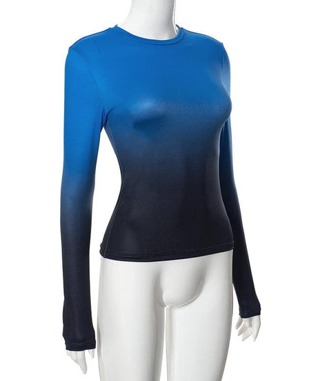 Ocean Sunset Ombre Long Sleeve Top - Your Chic Fall & Winter Wardrobe Staple