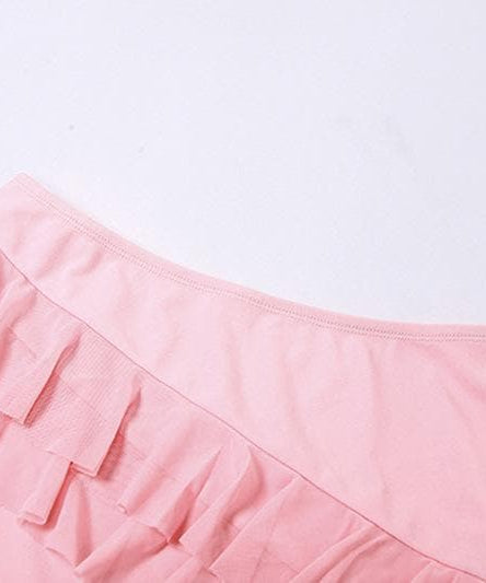 Flirty Pink Ruffle Off-Shoulder Mini Dress - Y2K Glam for Fall Parties & Getaways