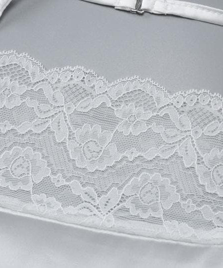 Glamorous White Satin & Lace Ruched Maxi Dress - Elegant Slit for Holiday Parties & Events