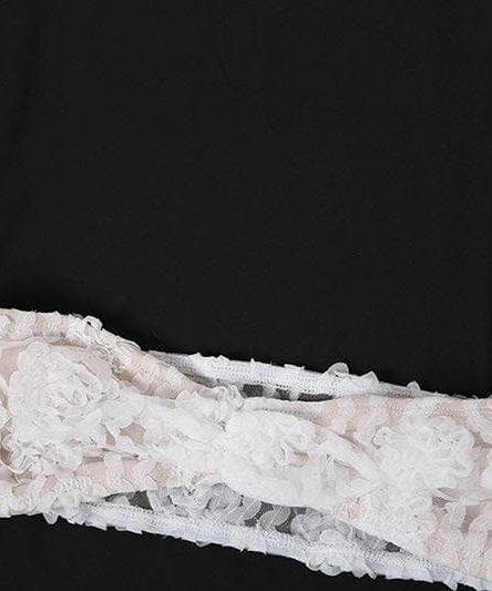 Elegant Floral Lace Two-Piece Set: Bandeau Top & Mermaid Maxi Skirt – Holiday & Wedding Guest Ready