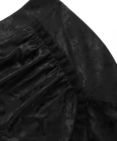 Fall Enchantress Ruched Maxi Skirt - Elegant Mermaid Silhouette for Halloween & Holiday Parties