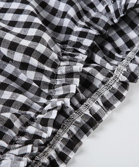 Sweet & Cozy Red Gingham Ruffle Lounge Shorts with Bow - Effortless Fall Comfort