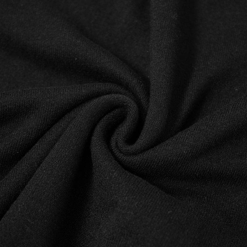 Modern Romance: Black Square Neck Cold Shoulder Long Sleeve Top with Bows – Your Chic Fall Staple