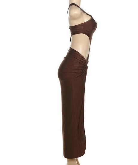 Glamour Siren Black One-Shoulder Cutout Maxi Dress - Your Dazzling Pick for Holiday Parties & NYE