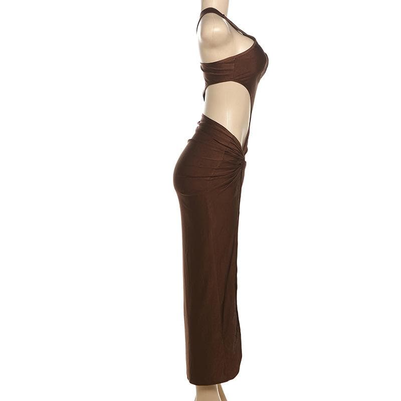 Glamour Siren Black One-Shoulder Cutout Maxi Dress - Your Dazzling Pick for Holiday Parties & NYE