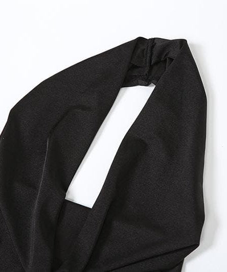 Sultry Bloom Black Sheer Maxi Dress - Halter Cowl Neck for Fall & Holiday Nights