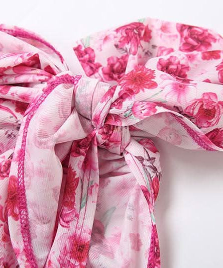 Fall Getaway Chic: Knotted One-Shoulder Floral High-Low Ruffle Maxi Dress