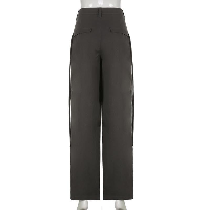 Fall Fashion Must-Have: High-Waisted Pleated Baggy Wide Leg Pants for Women - Y2K Street Style & Comfort