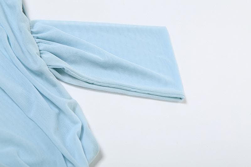 Effortless Chic: Sheer Ruched One-Shoulder Bodysuit - Your Fall Going-Out Essential!