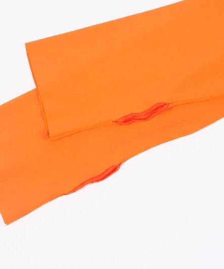 Vibrant Orange Long Sleeve U-Neck Bodysuit with Thumbholes – Seamless Fall & Halloween Essential