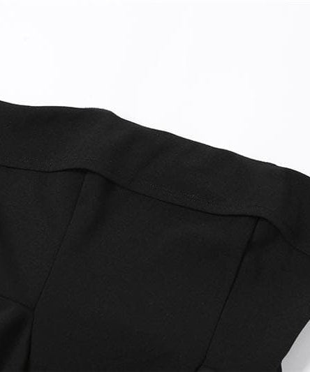 The "Night Out" Strapless Black Asymmetrical Slit Maxi Dress - Fall & Holiday Party Essential