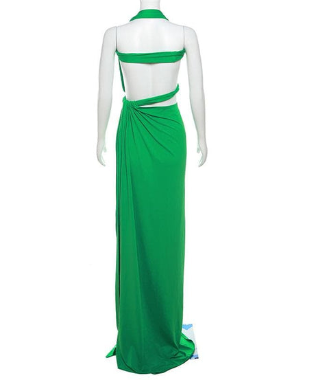 Show-Stopping Emerald Green Halter Cutout Maxi Dress - Your Ultimate Holiday Party & Getaway Glam