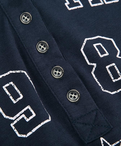 Effortless Fall Vibes: Retro 1986 Graphic Long Sleeve Henley Top for Women