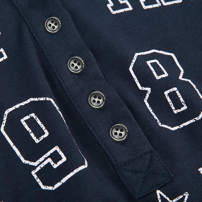 Effortless Fall Vibes: Retro 1986 Graphic Long Sleeve Henley Top for Women