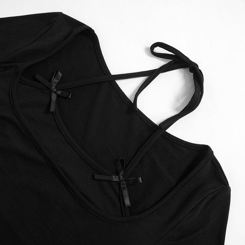 Autumn Bow Halter Long Sleeve Top - Chic & Flattering Fall Fashion Essential