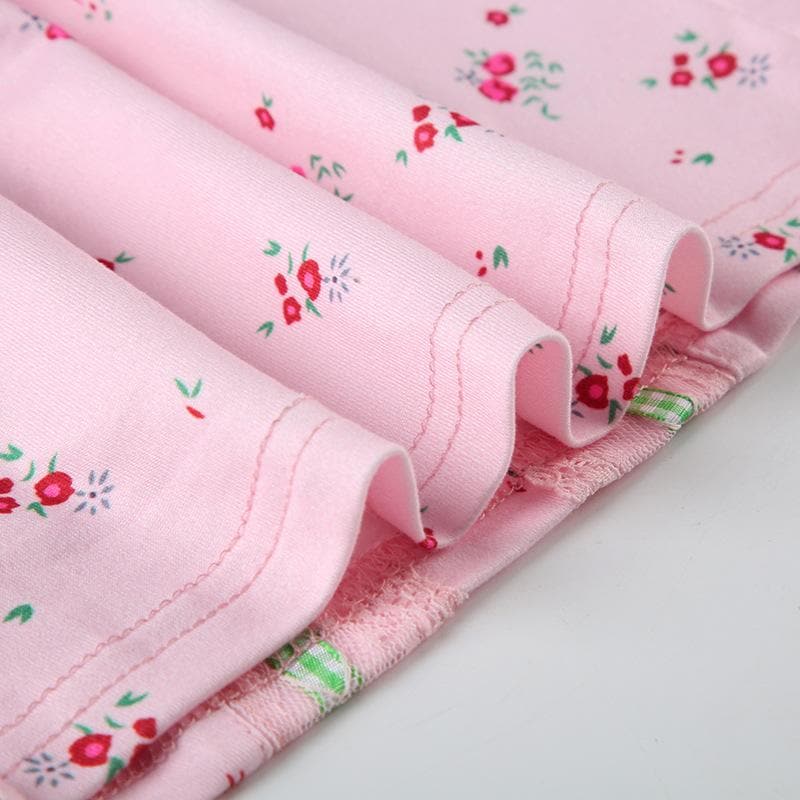 Sweetheart Pink Floral Cami Top with Gingham & Lace | Cozy Autumn Layering & Cottagecore Charm