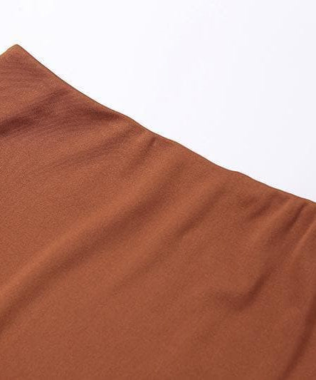 Autumn Radiance: Chic Flared Sleeve Crop Top & Slit Mini Skirt Set