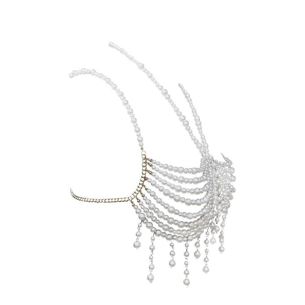 Iconic Pearl Draped Lace Crop Top – Y2K Holiday Glam & Party Ready