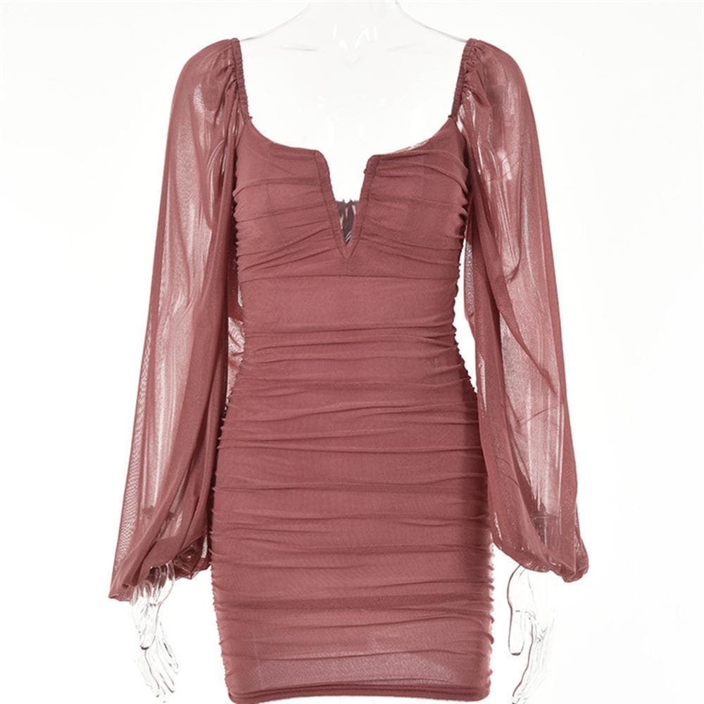 Stunning Mauve Off-Shoulder Ruched Mini Dress - Your Fall Party & Holiday Glam Go-To!