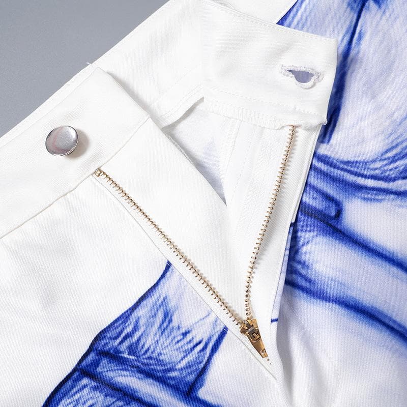 The Illusionist Sketch Print Flare Pants - Unique Art-Inspired Fall Fashion for Women