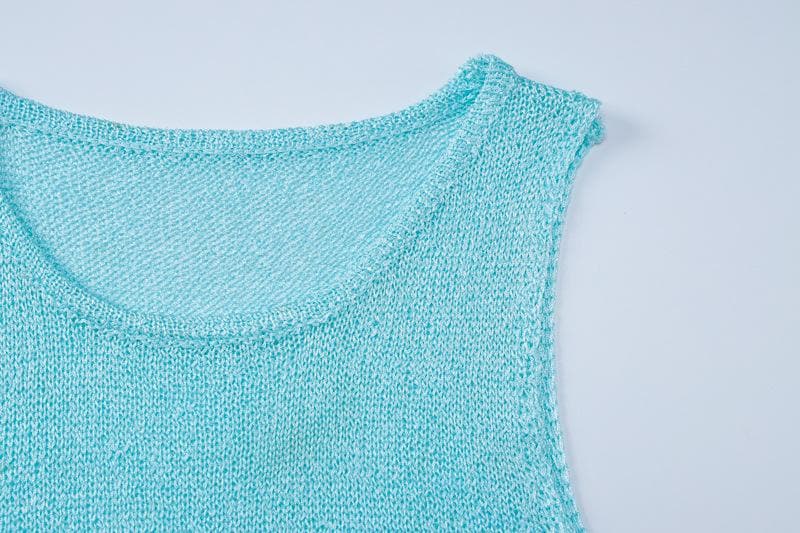 Aqua Shimmer Knit Mini Dress – Your Fall Layering & Party Essential