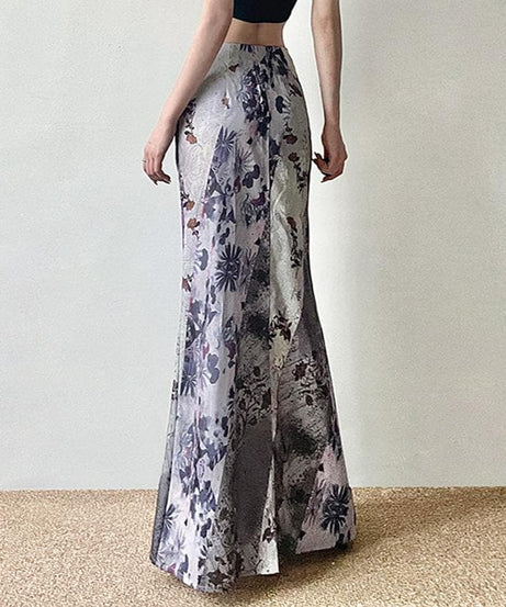 Bohemian Dream Fall Floral Patchwork Maxi Skirt for Women