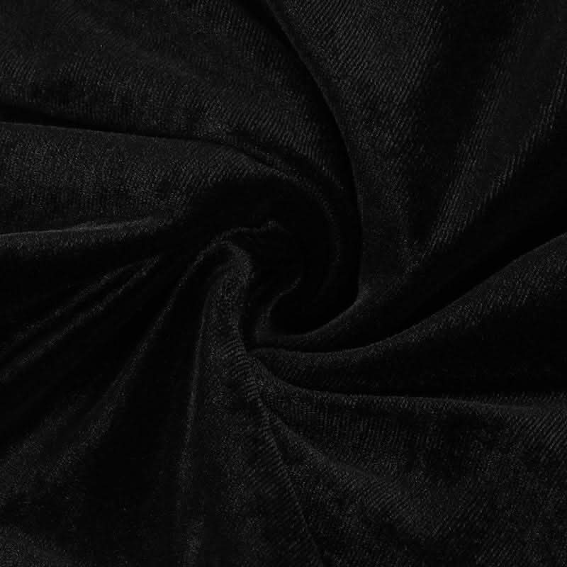Slay the Night: Gothic Velvet Off-Shoulder Mini Dress - Dramatic Flared Sleeves for Halloween & Fall Parties