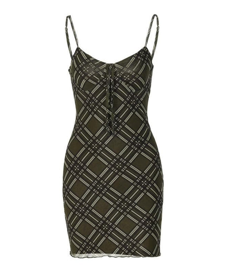 Effortless Autumn Plaid Tie-Front Bodycon Mini Dress | Chic Fall Style