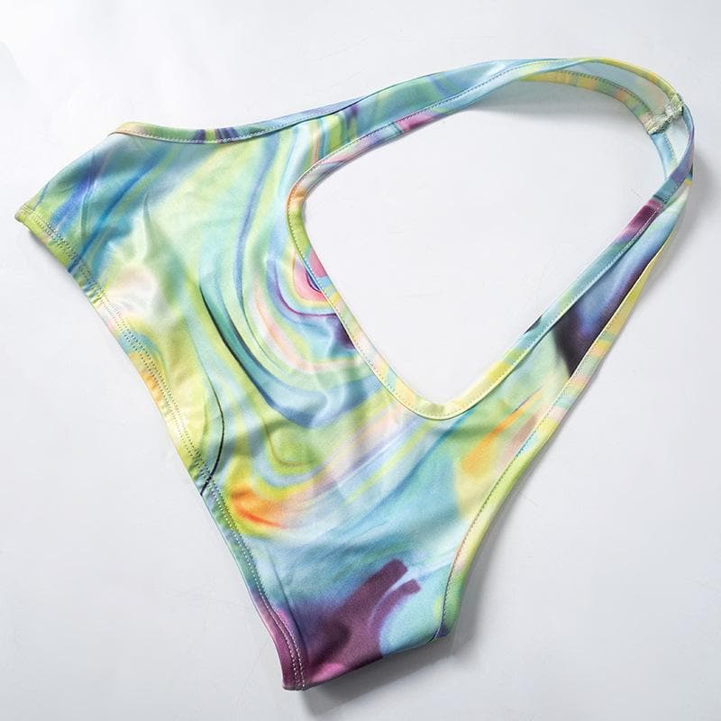 Vibrant Swirl Halter Crop Top & Shorts Set | Trendy Fall Athleisure for Women