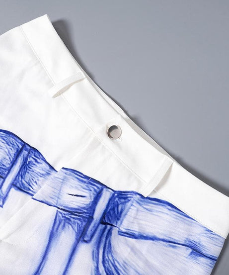 The Illusionist Sketch Print Flare Pants - Unique Art-Inspired Fall Fashion for Women