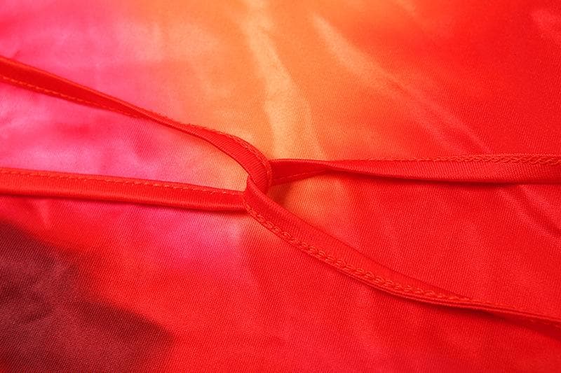 Vibrant Sunset Ombre Halter Mini Dress - Chic Ruched Bodycon for Fall Parties & Getaways