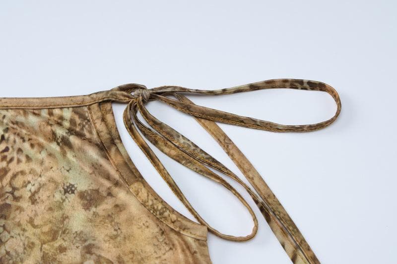 Fierce Y2K Leopard Print Halter Crop Top & Maxi Skirt Set - Fall Getaway & Night Out Chic