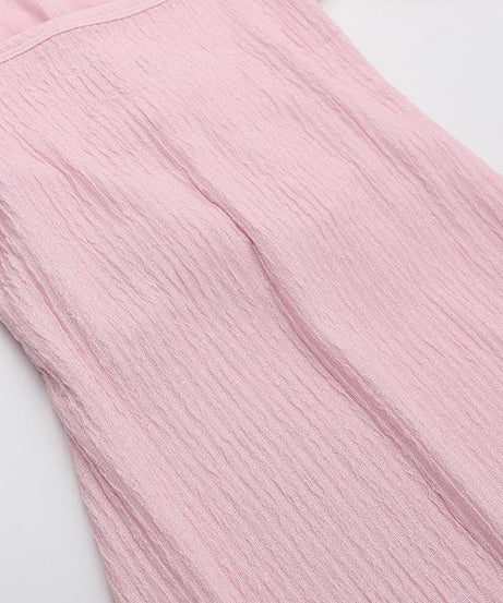 Cozy-Chic Blush Pink Ribbed Knit Midi Dress - Square Neck Long Sleeve for Fall