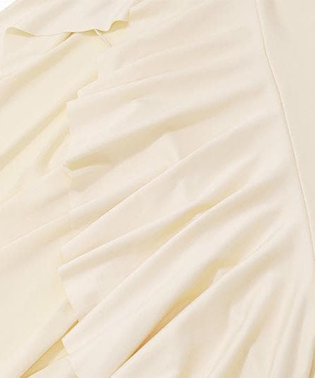 Autumn Glam Asymmetrical Ruffle Midi Skirt - Chic Ruched High-Low Style